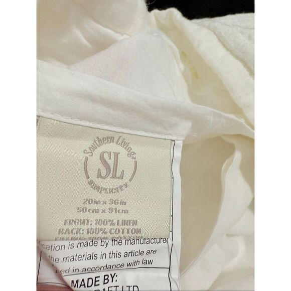 Southern living standard pillow Sham HEIRLOOM PIQUE white- Quilted.Linen - Picture 5 of 6